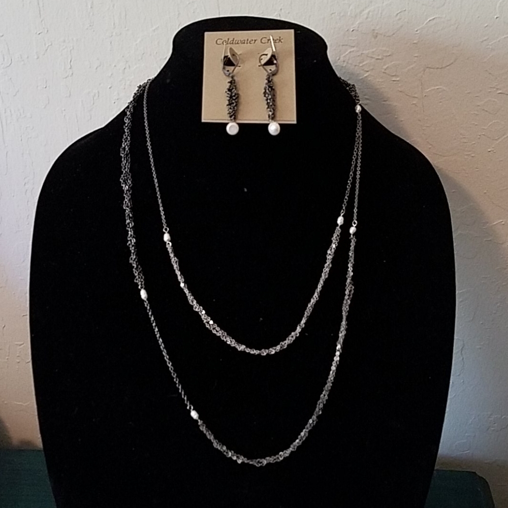 CWC delicate silver and pearl set
